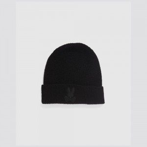 Hats And Caps Psycho Bunny Dahl Beanie Hombre Negros | YA2870693