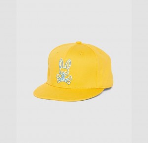 Hats And Caps Psycho Bunny Gresham Embroidered Baseball Cap Hombre 815 Saffron | VN8071429