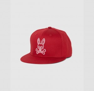 Hats And Caps Psycho Bunny Gresham Embroidered Baseball Cap Hombre Rojos | AW4051369