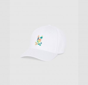 Hats And Caps Psycho Bunny Hilsboro Multi Color Bunny Baseball Cap Hombre Blancos | SQ1542683