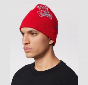 Hats And Caps Psycho Bunny Lacomb Beanie Hombre Rojos | JH2348601