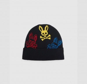 Hats And Caps Psycho Bunny Lacomb Beanie Hombre Negros | FA2687431