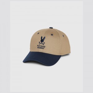 Hats And Caps Psycho Bunny Lloyds Baseball Cap Hombre 357 Wet Sand | DT4186370