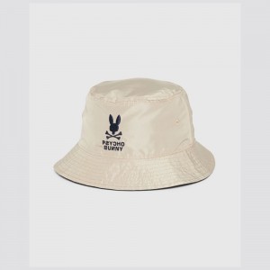 Hats And Caps Psycho Bunny Lloyds Reversible Bucket Hat Hombre 357 Wet Sand | BI3598716