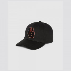 Hats And Caps Psycho Bunny Patchin Chenille Baseball Cap Niños Negros | QT3748260