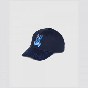 Hats And Caps Psycho Bunny Pisani Baseball Cap Hombre Azul Marino | MR0175682