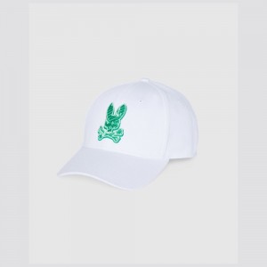 Hats And Caps Psycho Bunny Pisani Baseball Cap Hombre Blancos | AD7598064