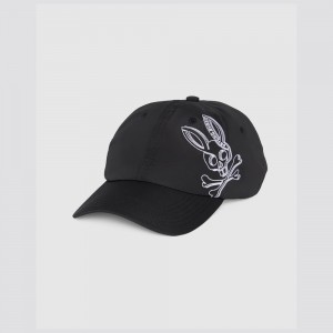 Hats And Caps Psycho Bunny Serge Baseball Cap Hombre Negros | MG1827349