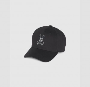 Hats And Caps Psycho Bunny Starwood Baseball Cap Hombre Negros | CH2064931