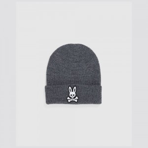 Hats And Caps Psycho Bunny Worth Wool Beanie Hombre 498 Heather Storm | BJ9780321