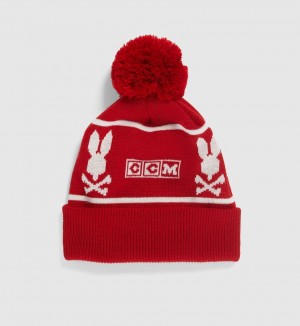 Hats And Caps Psycho Bunny X Ccm Beanie Hombre Rojos | HE4752619