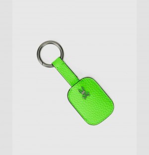 Keychain Psycho Bunny Leather Bottle Opener Keychain Unisex 320 Neon Lime | NJ2840619