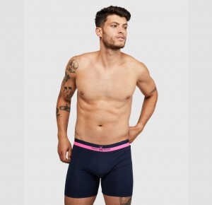 Lounge & Underwear Psycho Bunny 2 Pack Knit Boxer Briefs Hombre Azul Marino Azules | FT8326975