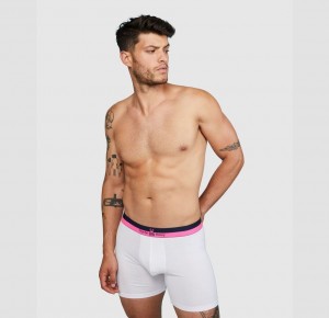 Lounge & Underwear Psycho Bunny 2 Pack Knit Boxer Briefs Hombre Blancos | UB6852049