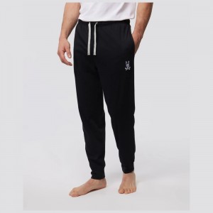 Lounge & Underwear Psycho Bunny Jersey Lounge Pant Hombre Negros | YX4309682