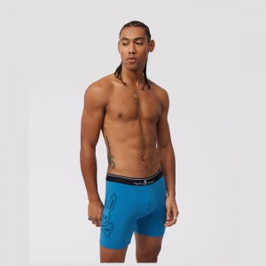 Lounge & Underwear Psycho Bunny Single Boxer Brief Hombre Azules | YS2390817