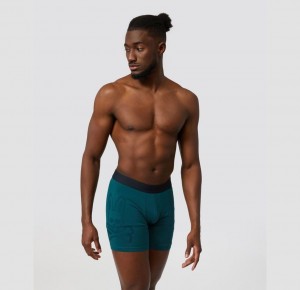 Lounge & Underwear Psycho Bunny Single Pack One Side Bunny Boxer Briefs Hombre 407 Spruce | KI6541073