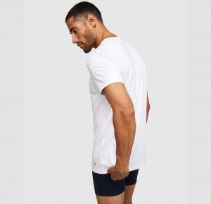 Lounge & Underwear Psycho Bunny Underwear 2 Pack V Neck Tee Hombre Blancos | GR8206195