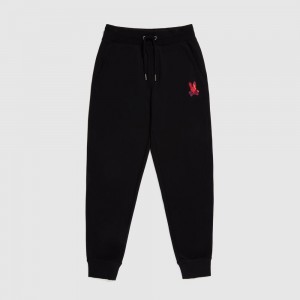 Pantalon Psycho Bunny Apple Valley Sweatpant Niños Negros | GP6431758