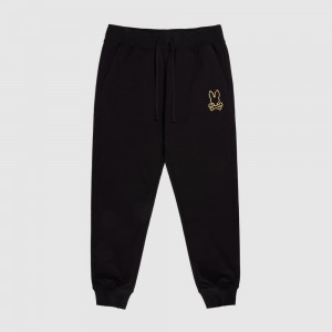 Pantalon Psycho Bunny Beaumont Sweatpant Hombre Negros | DL7234581