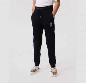 Pantalon Psycho Bunny Gresham Embroidered Sweat Pants Niños Negros | AE7816902