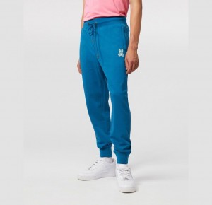 Pantalon Psycho Bunny Gresham Embroidered Bunny Sweatpants Hombre 434 Aegean Sea | XM6403295