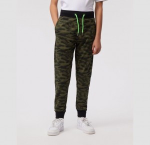 Pantalon Psycho Bunny Rockaway Camo Sweatpants Niños Verde Oliva Oscuro | SW3980625