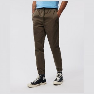 Pantalon Psycho Bunny Toledo Cotton Twill Jogger Hombre Verde Oliva Oscuro | CS2953467