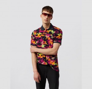 Polos Psycho Bunny Allen Camo Printed Polo Hombre 653 Wild Berry | BL0348596