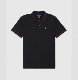 Polos Psycho Bunny Anthony Neon Tipped Polo Hombre Azul Marino | GT2586479