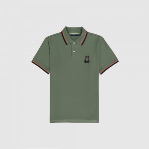 Polos Psycho Bunny Apple Valley Pique Polo Shirt Hombre 376 Laurel Wreath | BJ8204759