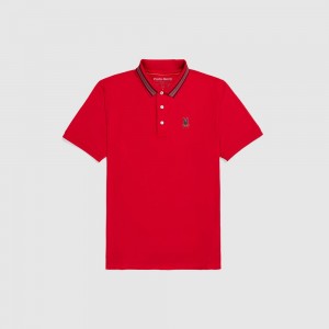Polos Psycho Bunny Apple Valley Sport Polo Shirt Hombre Rojos | FC8947205