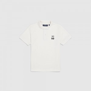 Polos Psycho Bunny Beaumont Pique Polo Shirt Niños 049 Ecru | LG5139407