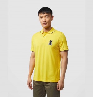 Polos Psycho Bunny Broad Jersey Chenille Bunny Logo Polo Hombre 732 Radiant Sun | IZ9806134