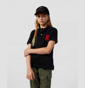 Polos Psycho Bunny Broad Short Sleeve Polo Niños Negros | KF7493608