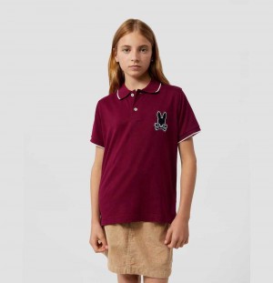 Polos Psycho Bunny Broad Short Sleeve Polo Niños 607 Crimson | SV0516427