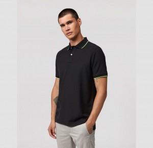Polos Psycho Bunny Chatham Side Bunny Polo Hombre Negros | XJ2709643
