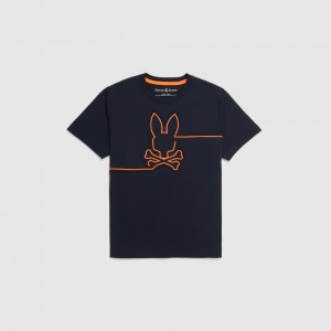 Polos Psycho Bunny Chester Embroidered Graphic Tee Niños Azul Marino | LM9620341