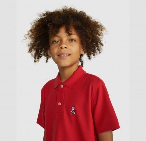 Polos Psycho Bunny Classic Polo Niños Rojos | DO0298465