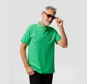 Polos Psycho Bunny Coda Embroidered Polo Hombre Verdes | UN1896345