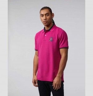 Polos Psycho Bunny Dylan Gradient Bunny Polo Hombre 656 Magenta Storm | CN2941305