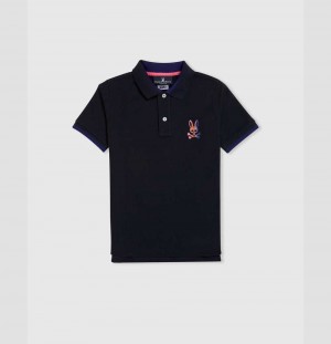Polos Psycho Bunny Dylan Gradient Bunny Polo Niños Azul Marino | QJ9082374