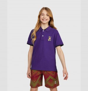 Polos Psycho Bunny Dylan Gradient Bunny Polo Niños 559 Vivid Violet | BO5962871