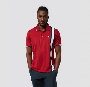 Polos Psycho Bunny Eddyville Sport Polo Hombre Rojos | RU5387246