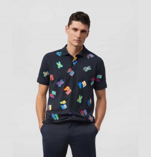 Polos Psycho Bunny Fulton Embroidered Polo Hombre Azul Marino | IL3895102