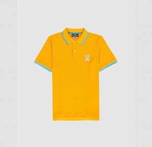 Polos Psycho Bunny Gresham Embroidered Polo Shirt Hombre 815 Saffron | FU0281935