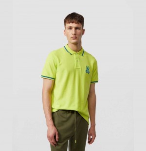 Polos Psycho Bunny Hudson Bunny Logo Polo Hombre 320 Lime Granita | PR6849235
