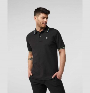 Polos Psycho Bunny Jerret Polo Hombre Negros | ZH4156328