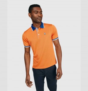 Polos Psycho Bunny Kellr Sports Polo Hombre Naranjas | CB1847320