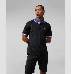 Polos Psycho Bunny Kellr Sports Polo Hombre Negros | ZG3125794